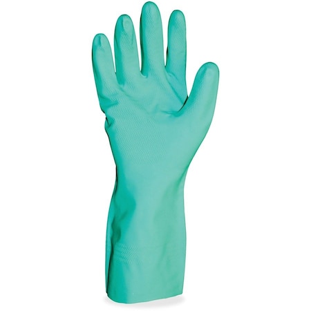 Proguard Gloves, Nitrile, Flock-Lined, 15mil, 12"L, Large, 72PR/CT, Green, PK6 PGD8217SCT